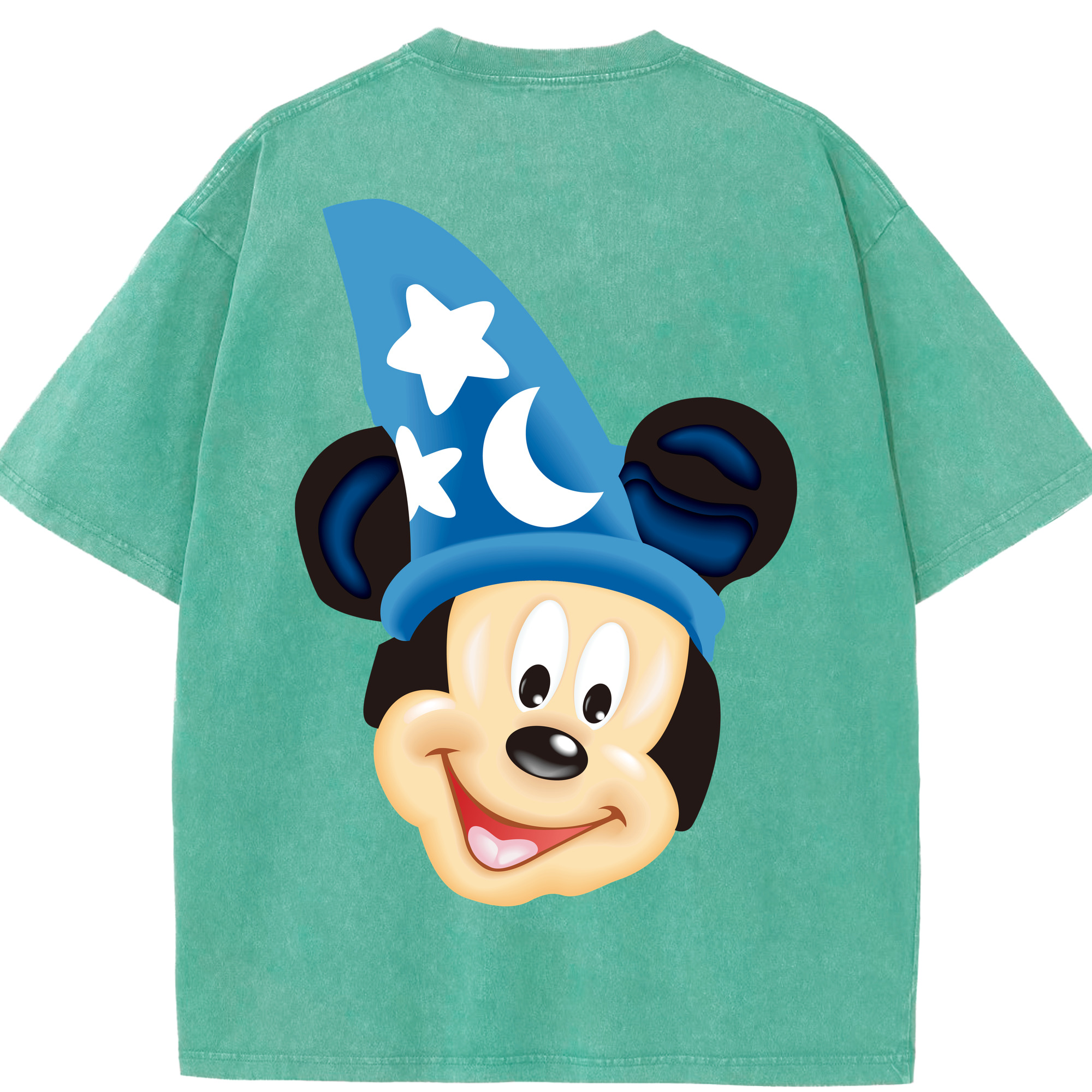 （画像用） ミッキーマウス Mickey Mouse 綿100% ヴィンテージ風 半袖Tシャツ（背面プリント）
